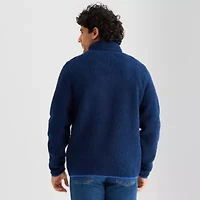 St. John's Bay Sherpa Mens Mock Neck Long Sleeve Sweatshirt