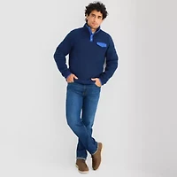 St. John's Bay Sherpa Mens Mock Neck Long Sleeve Sweatshirt