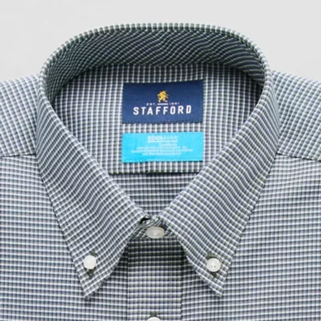 stafford coolmax dress shirt Stafford Coolmax All Season Ecomade Oxford Mens Regular Fit Stretch Fabric  Wrinkle Free Long Sleeve Dress Shirt