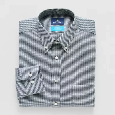 Stafford Coolmax All Season Ecomade Oxford Mens Slim Fit Stretch Fabric Wrinkle Free Long Sleeve Dress Shirt