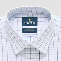 Stafford Slim Smart Tech Mens Fit Stretch Fabric Wrinkle Free Long Sleeve Dress Shirt