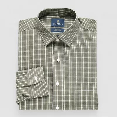 Stafford Magna Ready® Mens Regular Fit Easy-on + Easy-off Sensory Friendly Adaptive Stretch Fabric Wrinkle Free Long Sleeve Dress Shirt