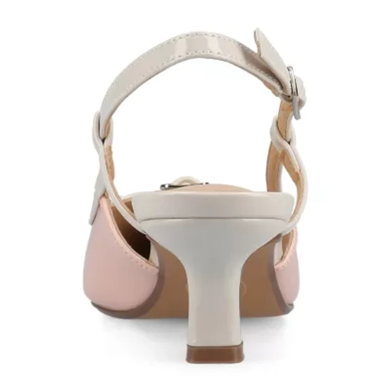 Journee Collection Padma Womens Pointed Closed Toe Kitten Heel Pumps