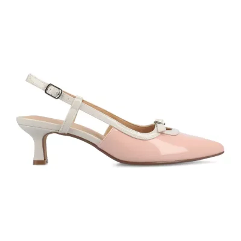 Journee Collection Padma Womens Pointed Closed Toe Kitten Heel Pumps
