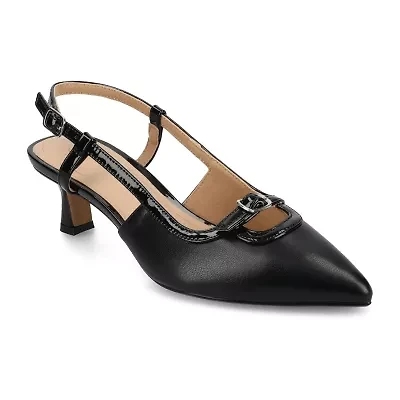 Journee Collection Padma Womens Pointed Closed Toe Kitten Heel Pumps