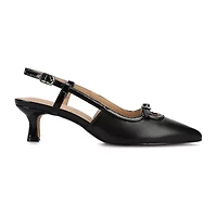 Journee Collection Padma Womens Pointed Closed Toe Kitten Heel Pumps