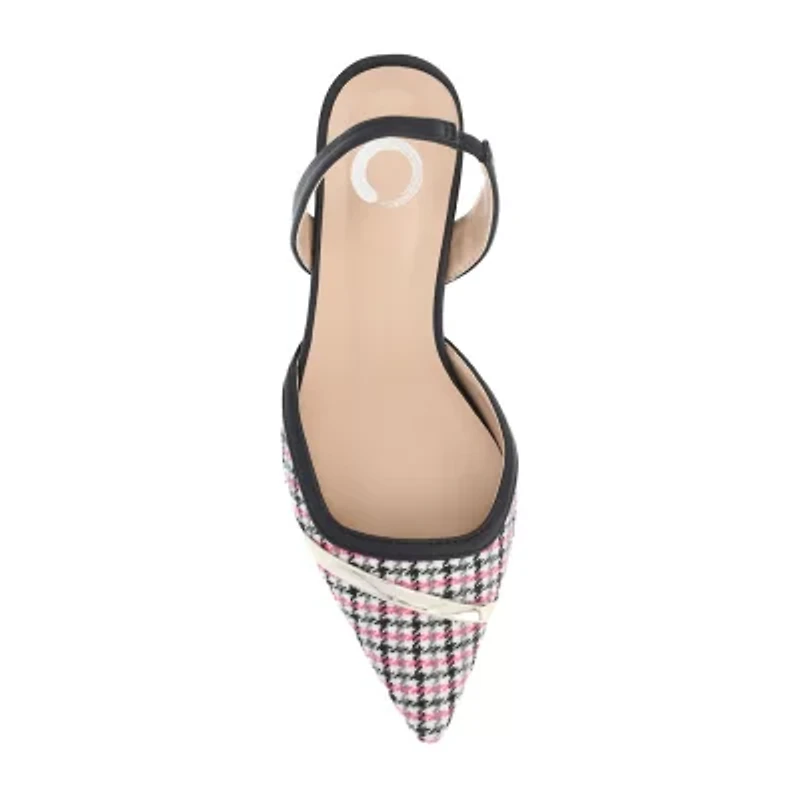 Journee Collection Nellia Womens Pointed Closed Toe Kitten Heel Pumps