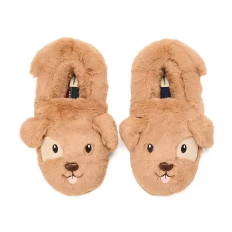 Dearfoams Adult Critter Closed Back Womens Memory Foam Slip-On Slippers