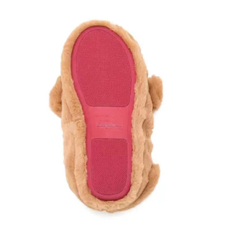 Dearfoams Adult Critter Closed Back Womens Memory Foam Slip-On Slippers