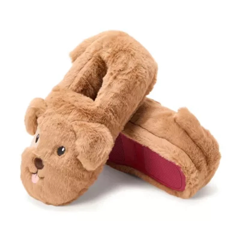 Dearfoams Adult Critter Closed Back Womens Memory Foam Slip-On Slippers