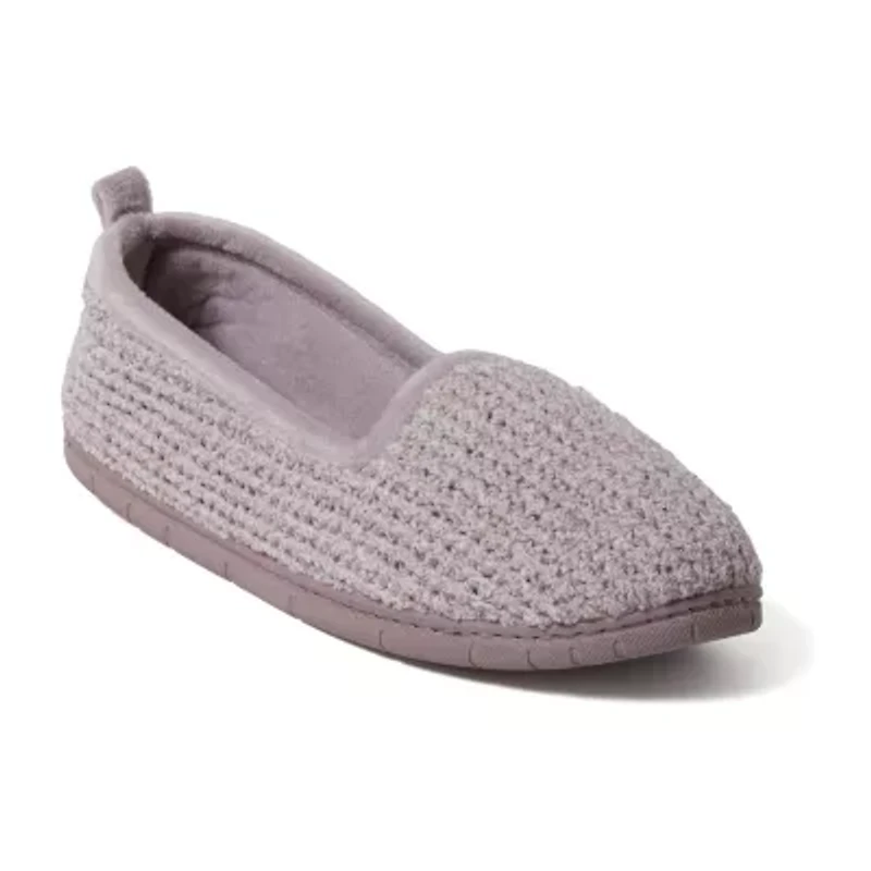 Dearfoams Rachel Marled Chenille Closed Back Womens Memory Foam Slip-On Slippers