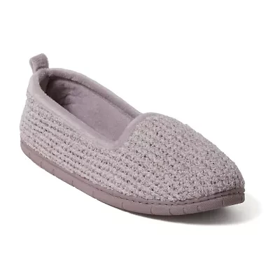 Dearfoams Rachel Marled Chenille Closed Back Womens Memory Foam Slip-On Slippers
