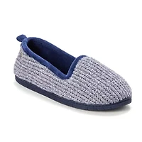 Dearfoams Rachel Marled Chenille Closed Back Womens Memory Foam Slip-On Slippers