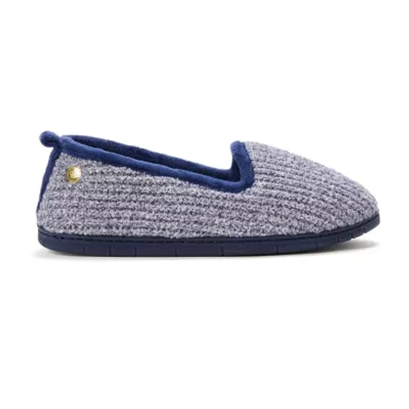 Dearfoams Rachel Marled Chenille Closed Back Womens Memory Foam Slip-On Slippers
