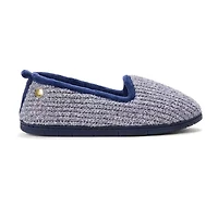 Dearfoams Rachel Marled Chenille Closed Back Womens Memory Foam Slip-On Slippers