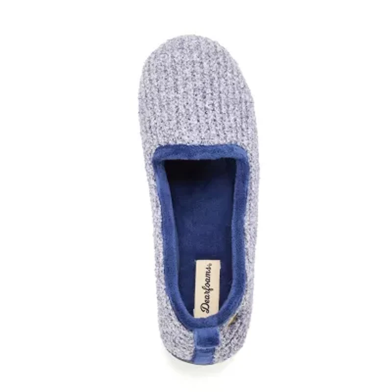 Dearfoams Rachel Marled Chenille Closed Back Womens Memory Foam Slip-On Slippers