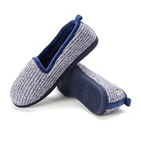 Dearfoams Rachel Marled Chenille Closed Back Womens Memory Foam Slip-On Slippers