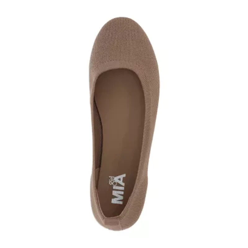 Mia Girl Knit Womens Round Closed Toe Ballet Flats
