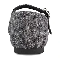 Mia Girl Flannel Womens Square Closed Toe Mary Jane Shoes