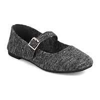 Mia Girl Flannel Womens Square Closed Toe Mary Jane Shoes