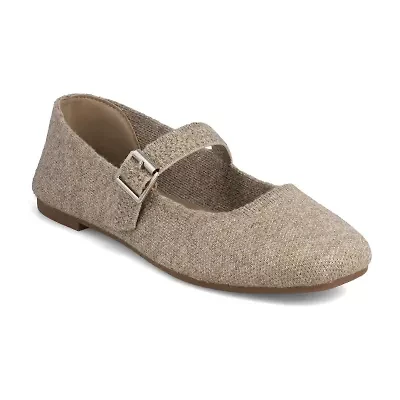 Mia Girl Flannel Womens Almond Closed Toe Mary Jane Shoes