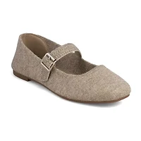 Mia Girl Flannel Womens Almond Closed Toe Mary Jane Shoes