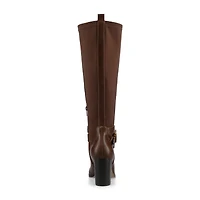 Journee Collection Womens Wide Calf Stacked Heel Dress Boots