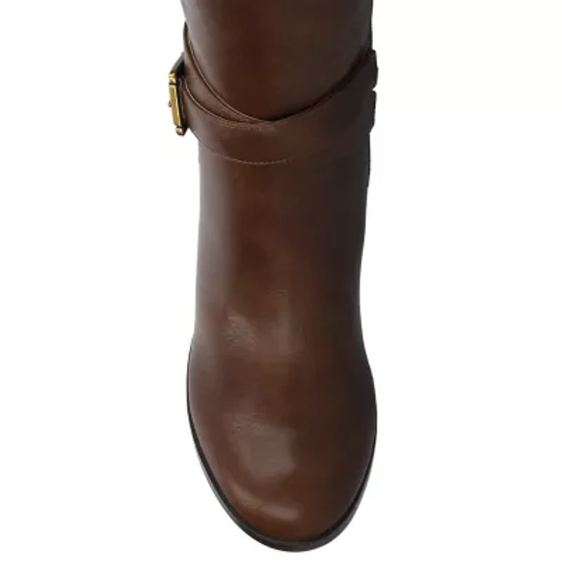 Journee Collection Womens Wide Calf Stacked Heel Dress Boots