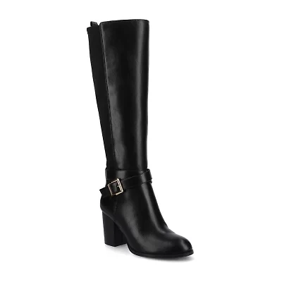 Journee Collection Womens Stacked Heel Dress Boots
