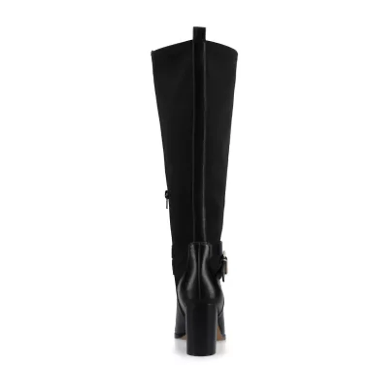 Journee Collection Womens Extra Wide Calf Stacked Heel Dress Boots
