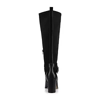Journee Collection Womens Wide Calf Stacked Heel Dress Boots