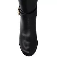 Journee Collection Womens Wide Calf Stacked Heel Dress Boots