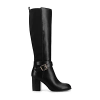 Journee Collection Womens Wide Calf Stacked Heel Dress Boots