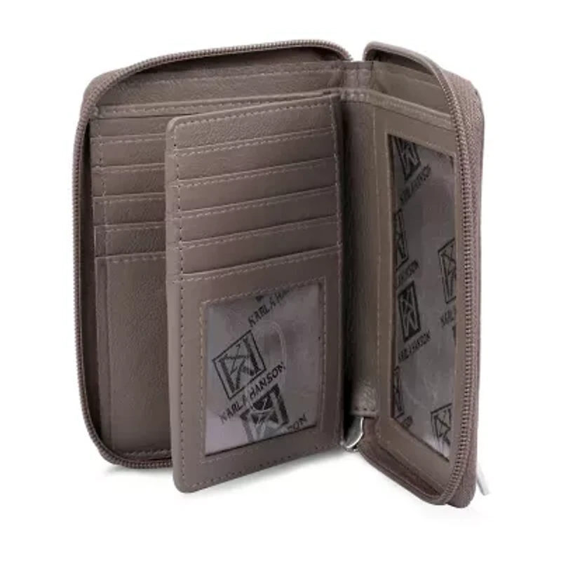 Karla Hanson Womens Rfid Blocking Zip Around Wallet