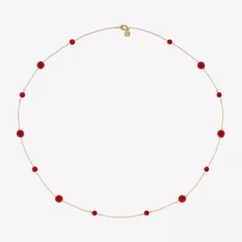Monet Jewelry Station Womens Glass 34 Inch Strand Necklace