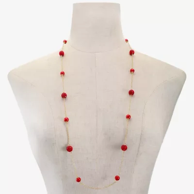 Monet Jewelry Station Womens Glass 34 Inch Strand Necklace