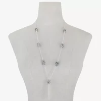 Monet Jewelry Station Tassel Womens Glass Round 31 Inch Pendant Necklace