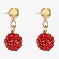 Monet Jewelry Womens Red Glass Round Hypoallergenic Drop Earrings