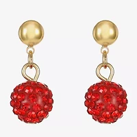 Monet Jewelry Womens Red Glass Round Hypoallergenic Drop Earrings