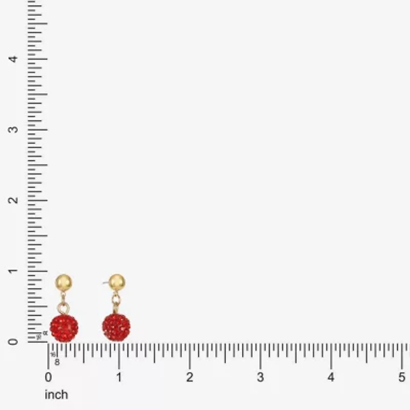 Monet Jewelry Womens Red Glass Round Hypoallergenic Drop Earrings