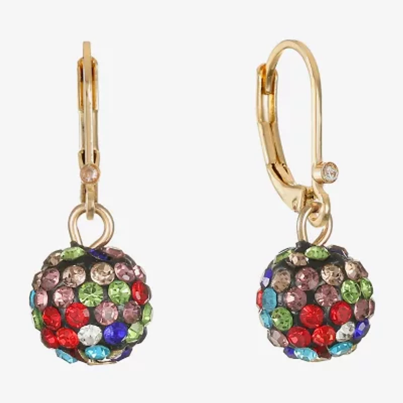Monet Jewelry Womens Glass Round Drop Earrings