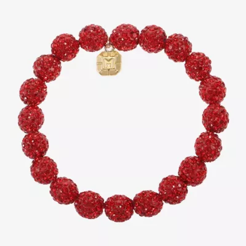 Monet Jewelry Beaded Womens Glass Round Stretch Bracelet