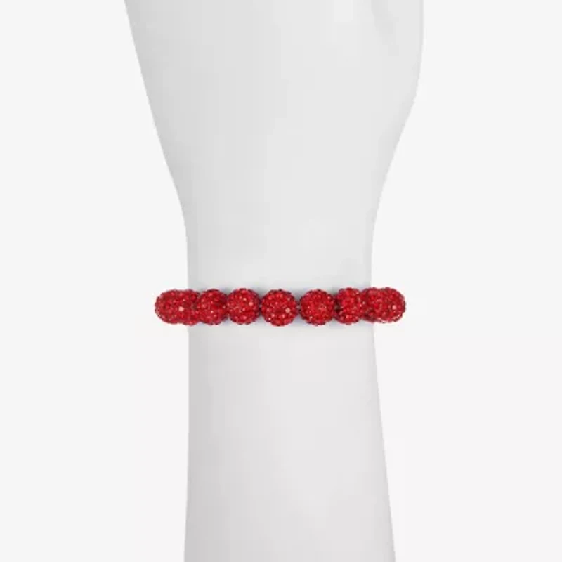 Monet Jewelry Beaded Womens Glass Round Stretch Bracelet