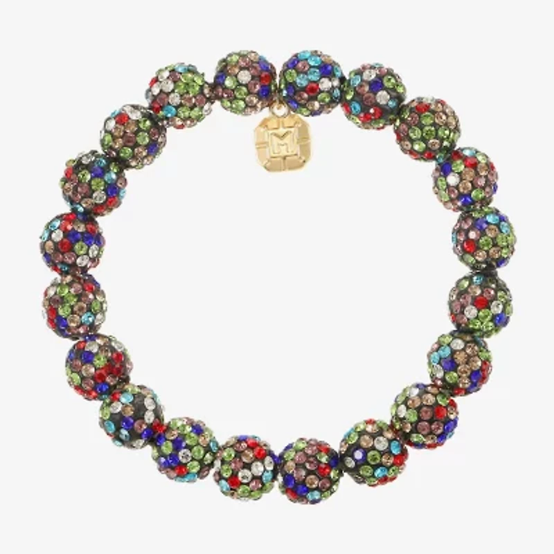 Monet Jewelry Beaded Womens Glass Round Stretch Bracelet