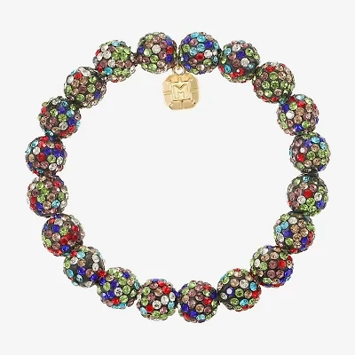 Monet Jewelry Beaded Womens Glass Round Stretch Bracelet