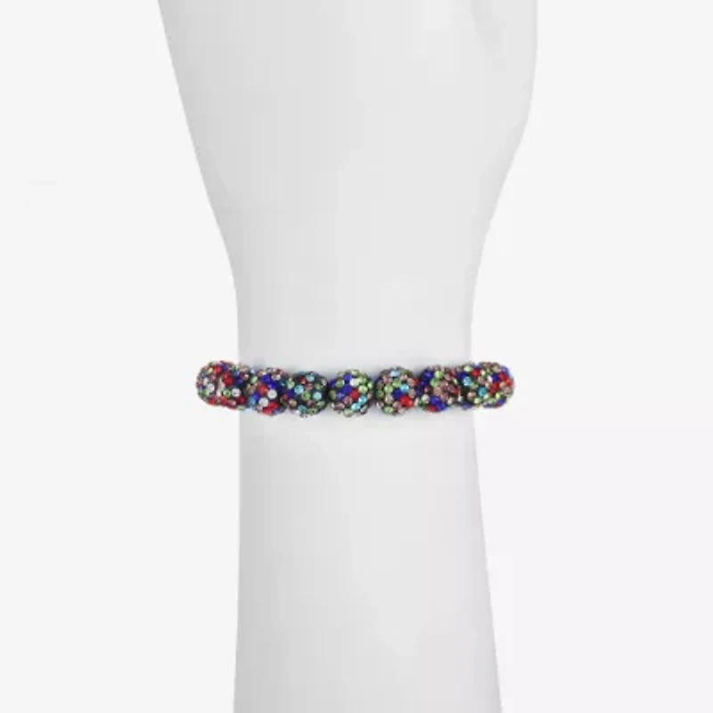 Monet Jewelry Beaded Womens Glass Round Stretch Bracelet
