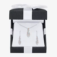 Womens 1/10 CT.T.W. Natural Diamond Sterling SIlver & 14K Rose Gold over SIlver Jewelry Set