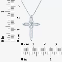 1/10Cttw Diamond Sterling Silver Cross Pendant