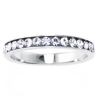 Silver Treasures Womens Crystal Sterling Band