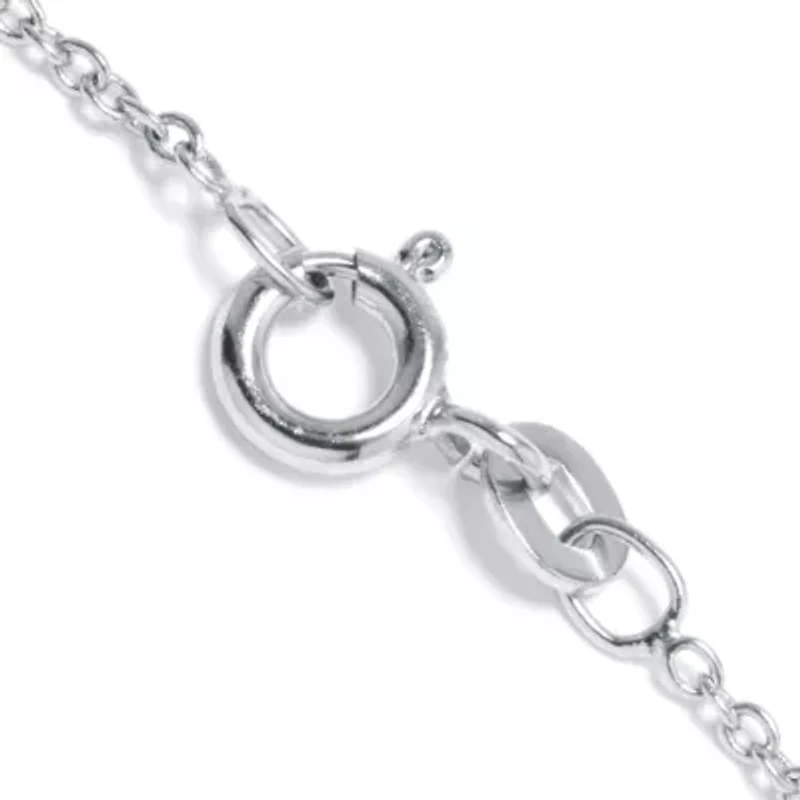 Silver Treasures Sterling Silver Cubic Zirconia Cross Pendant Necklace